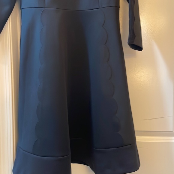 Ted Baker mesh scalloped A-Line Midi dress black size 4 - Picture 13 of 16